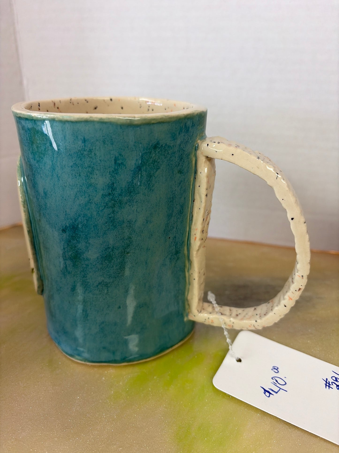Handmade pottery mushroom coffee mug