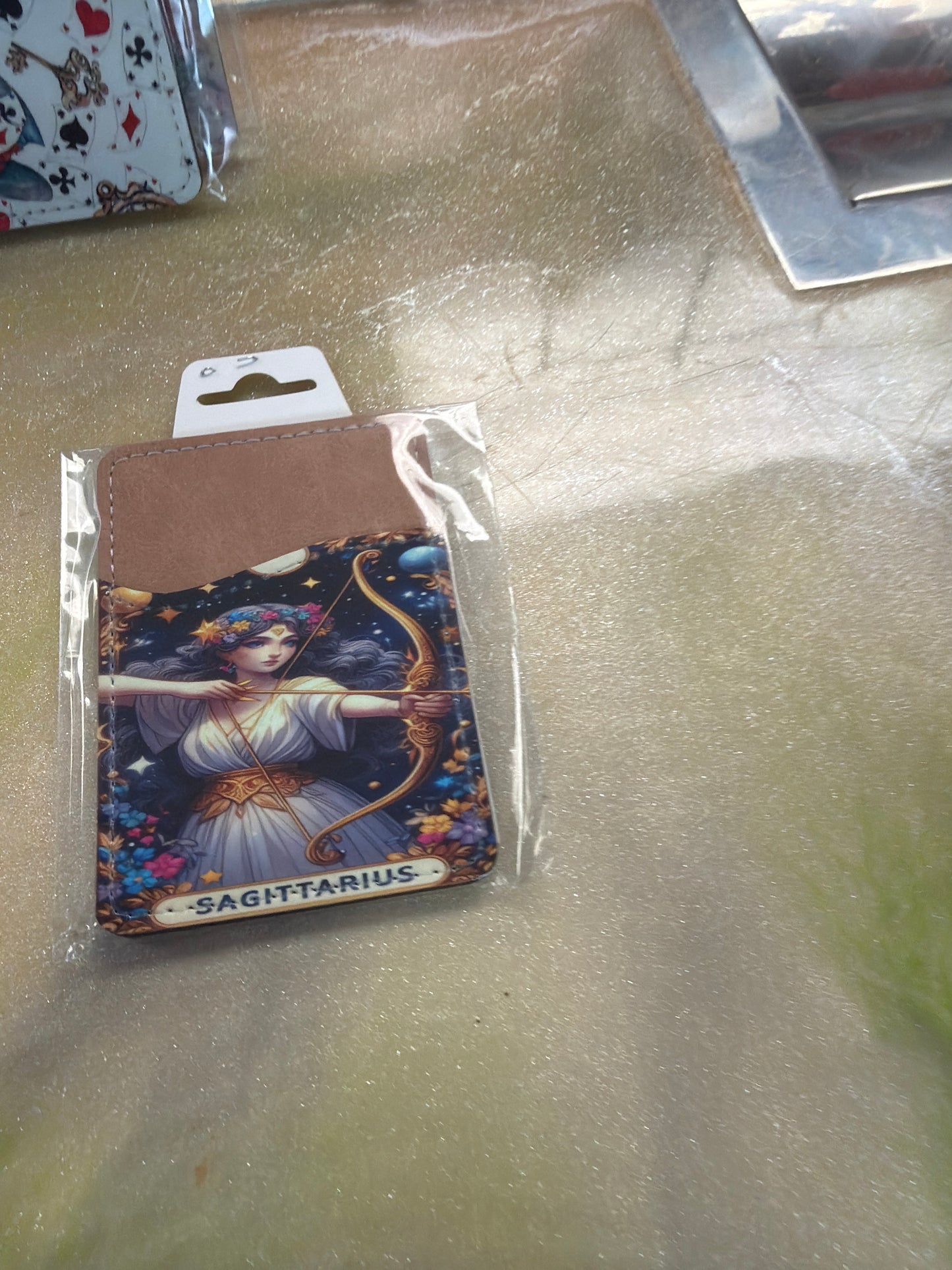 Leather cell phone card wallet