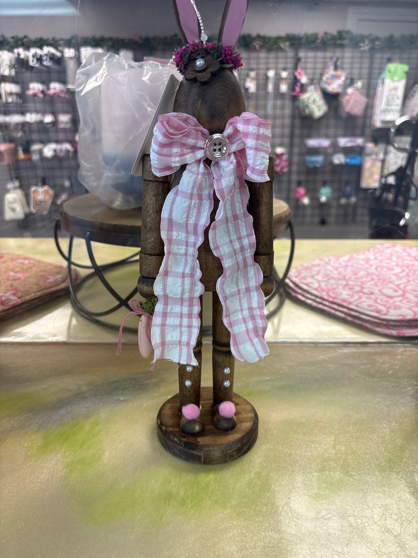 Stained Spring bunny nutcracker