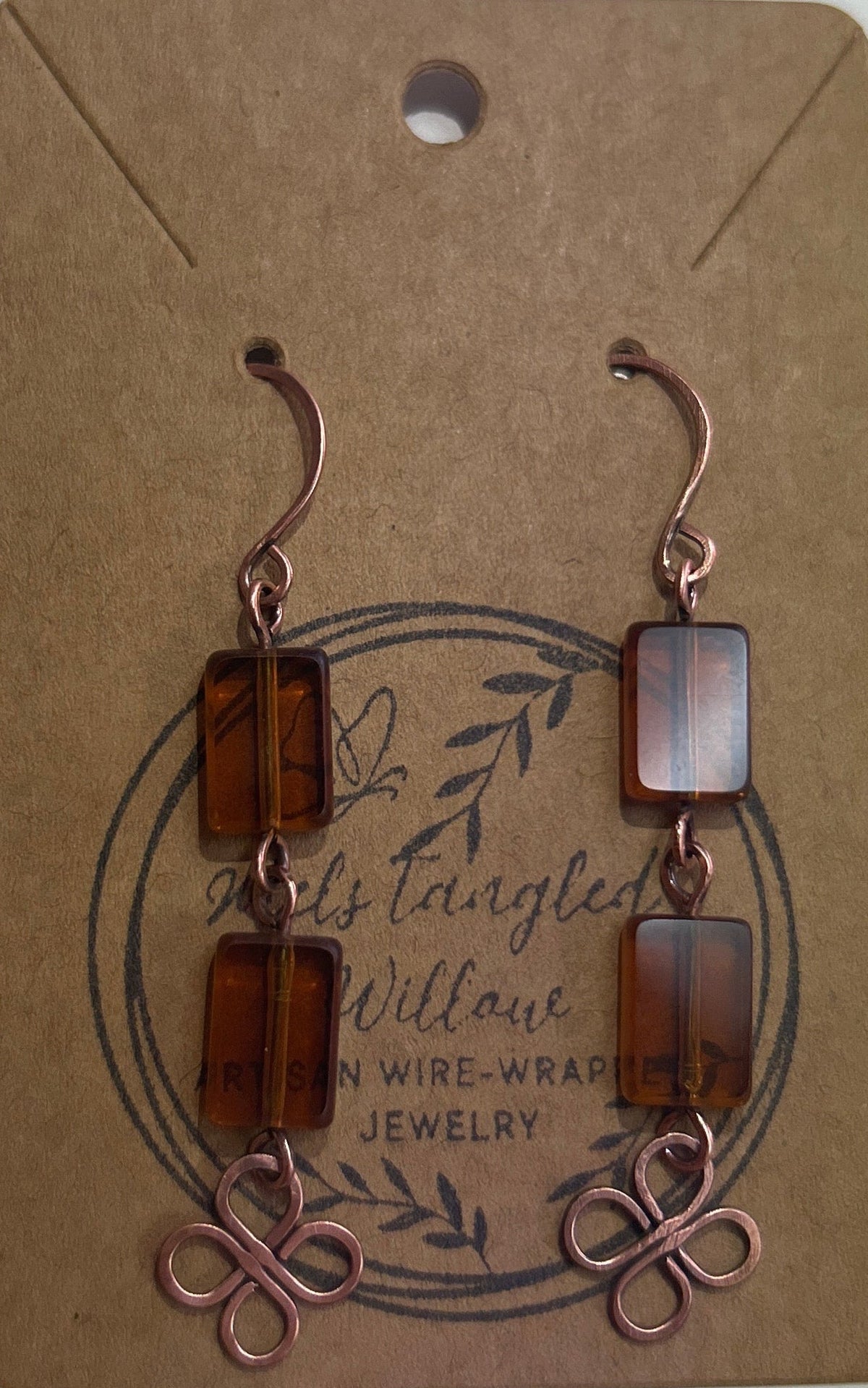 Mel’s Tangled Willow Copper wire wrapped earrings