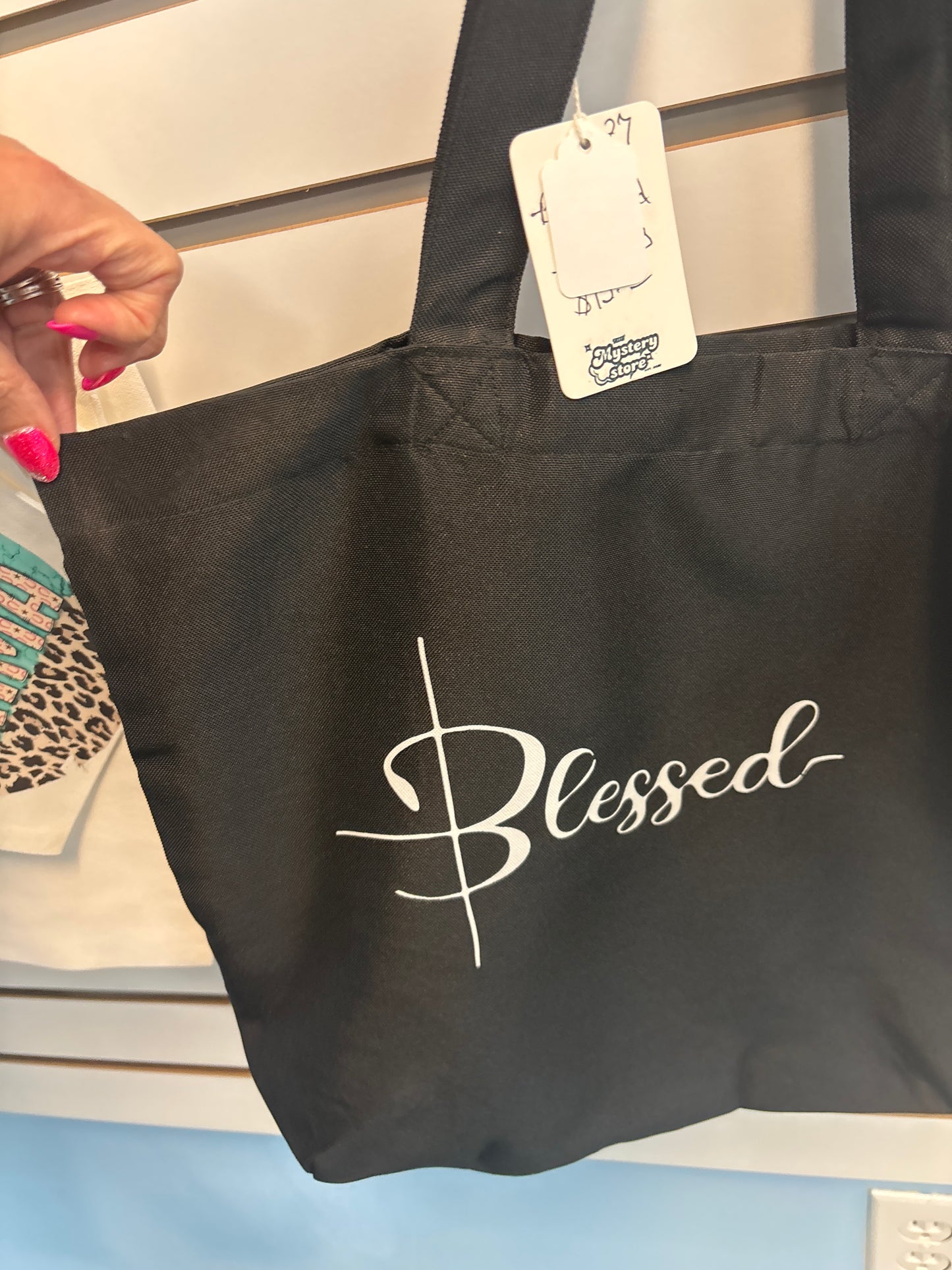 Black Tote bag with wording