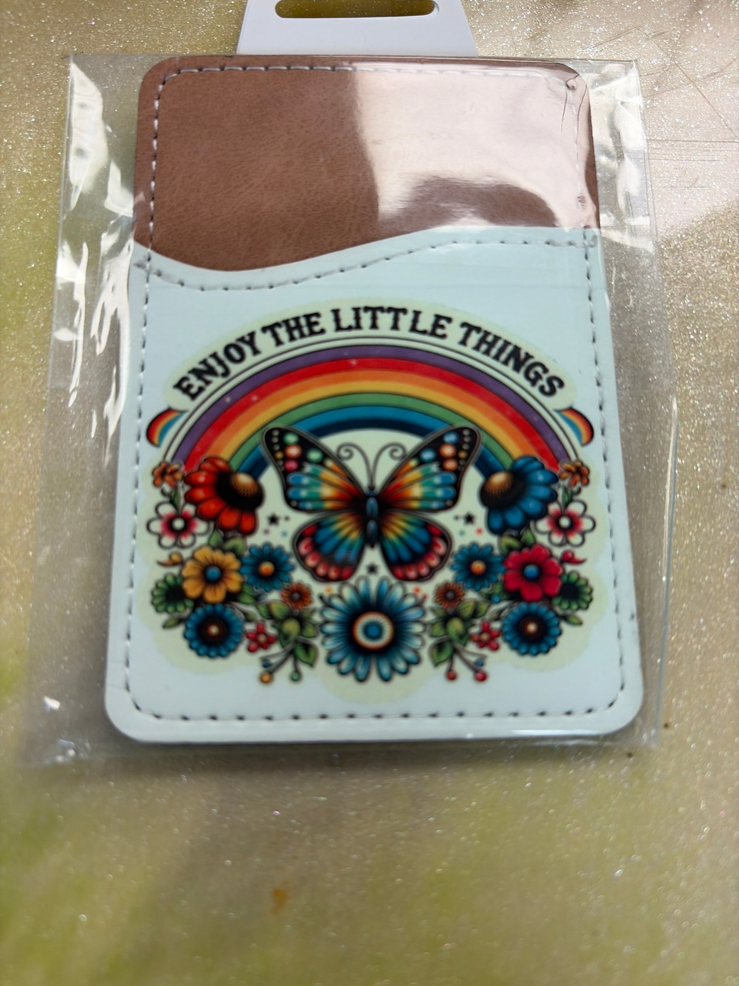 Leather cell phone card wallet