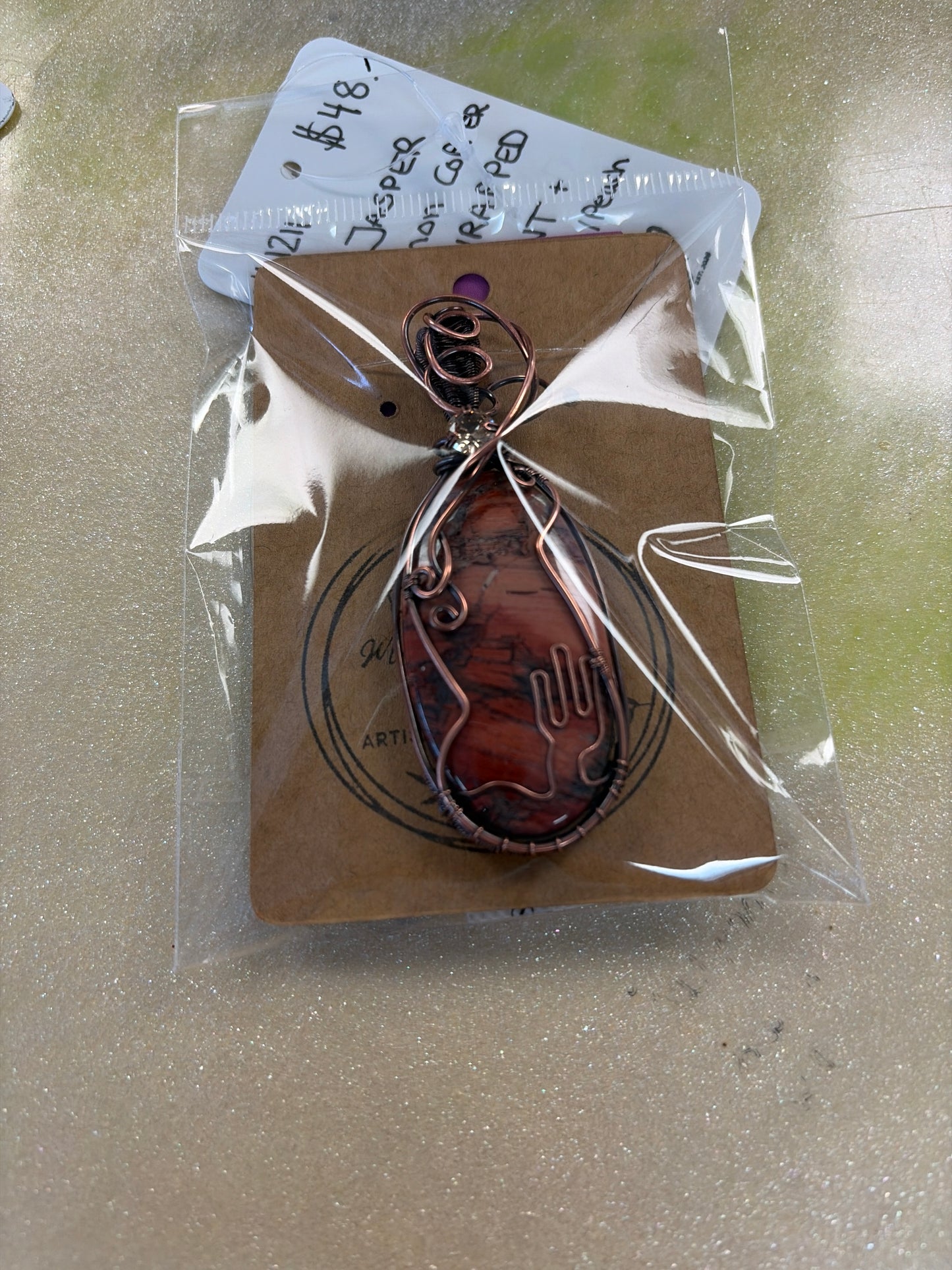Copper Wire Wrapped Pendant