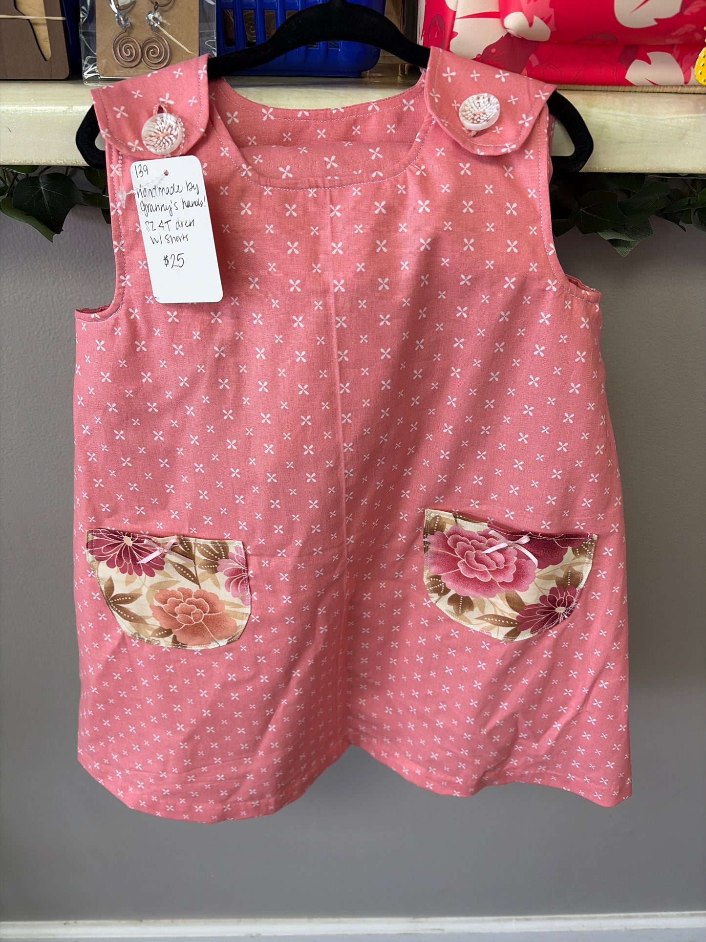 Handmade dress w/ shorts sz 4t
