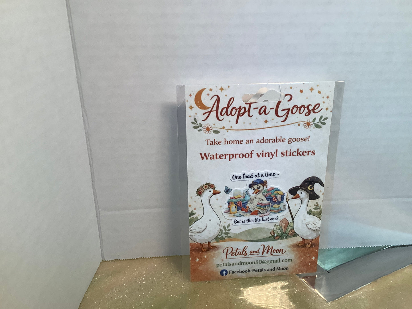 Adopt a goose vinyl sticker