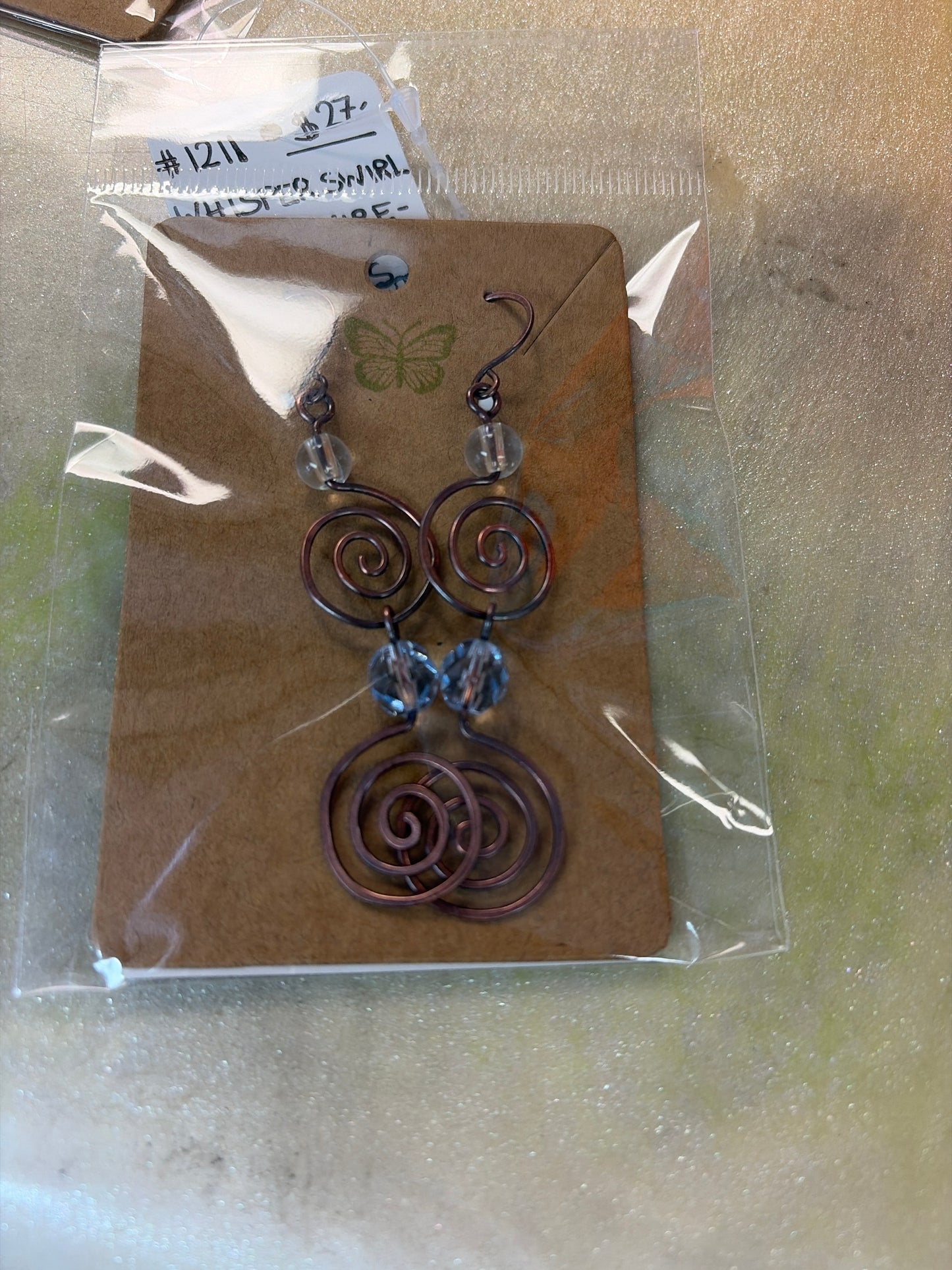 Copper wire wrapped earrings