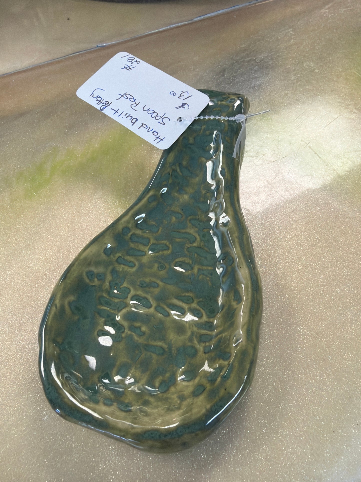 Handmade pottery spoon rest