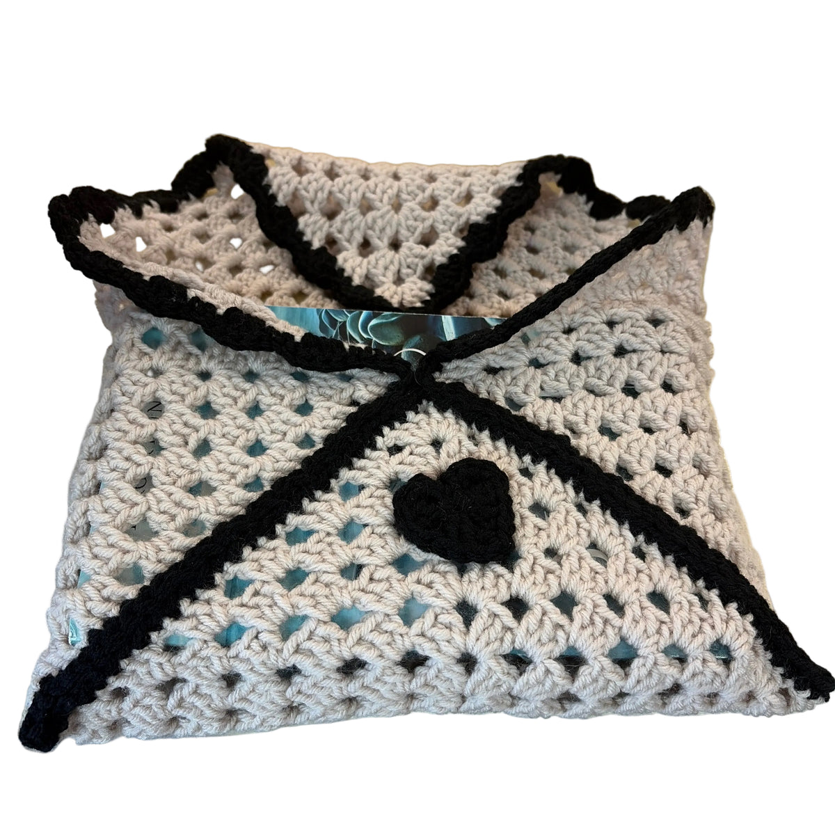 Patricia Malec handmade b crochet book sleeve/Bible bag cover￼