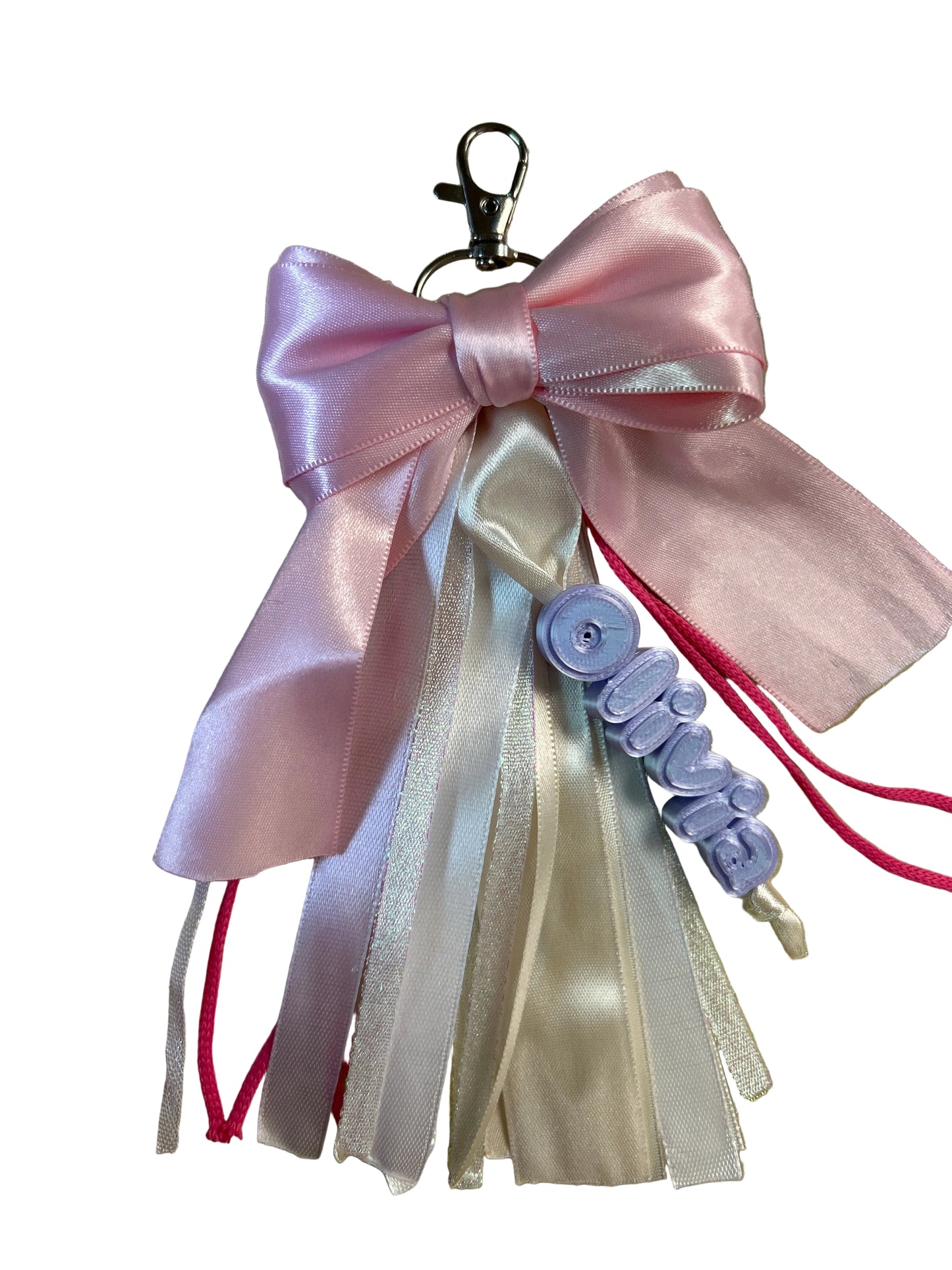 Ribbon bag tag with name