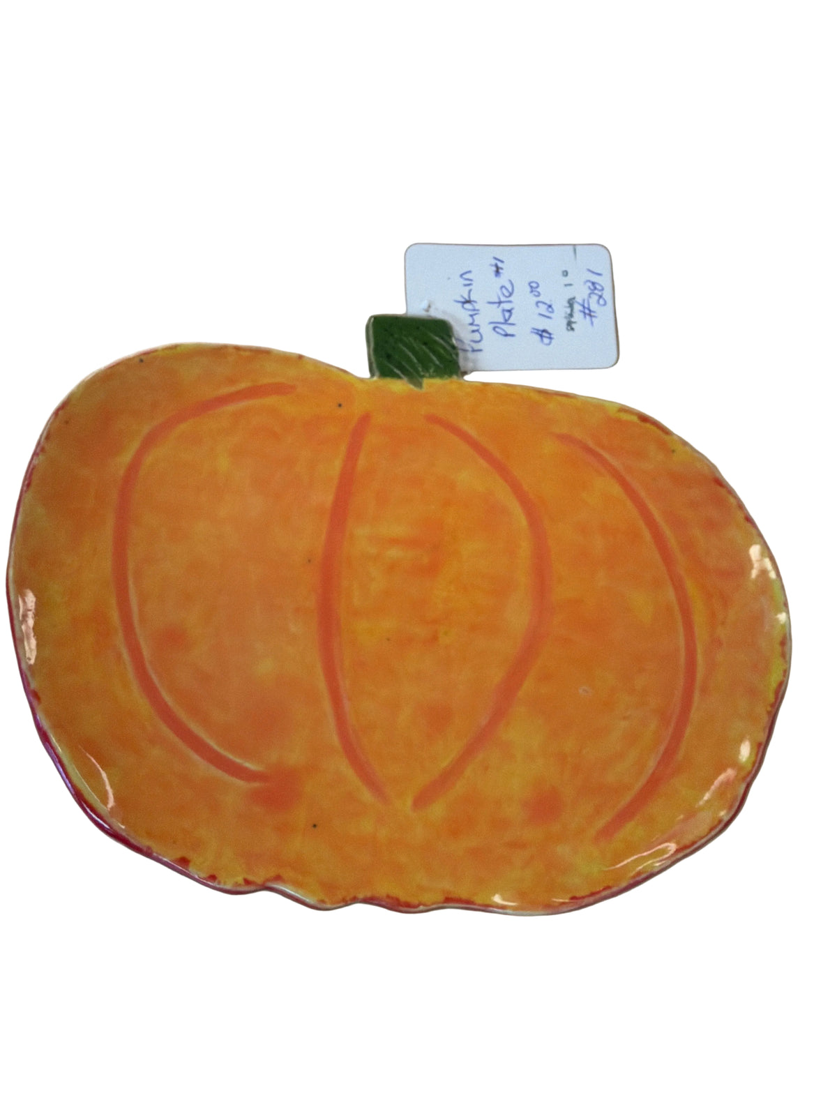 Handmade pottery pumpkin plate