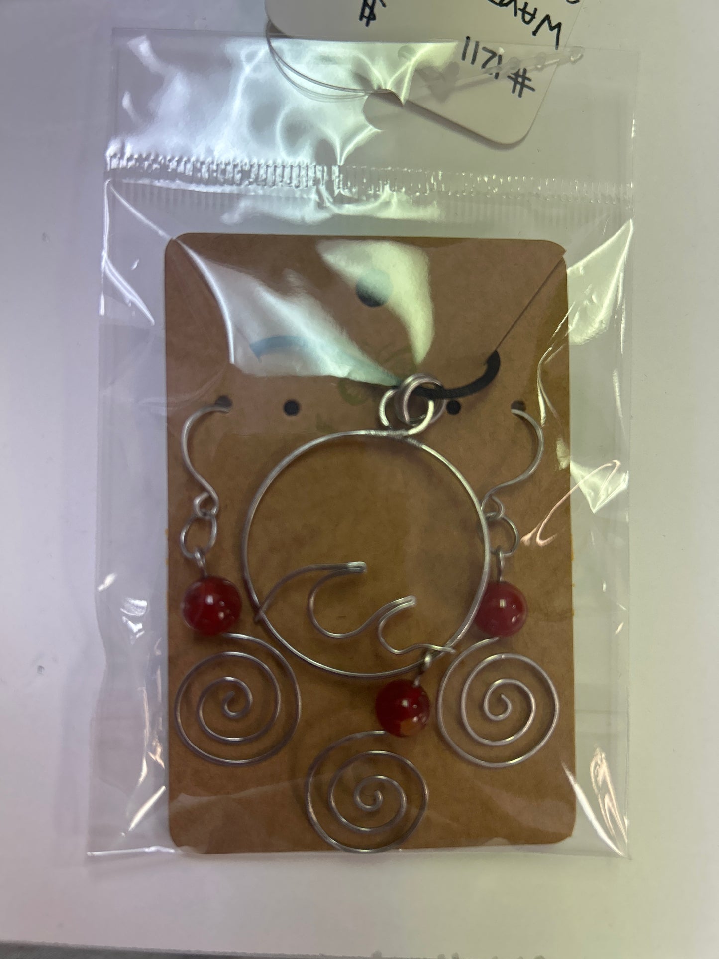 Copper Wire Wrapped Necklace and Earrings set
