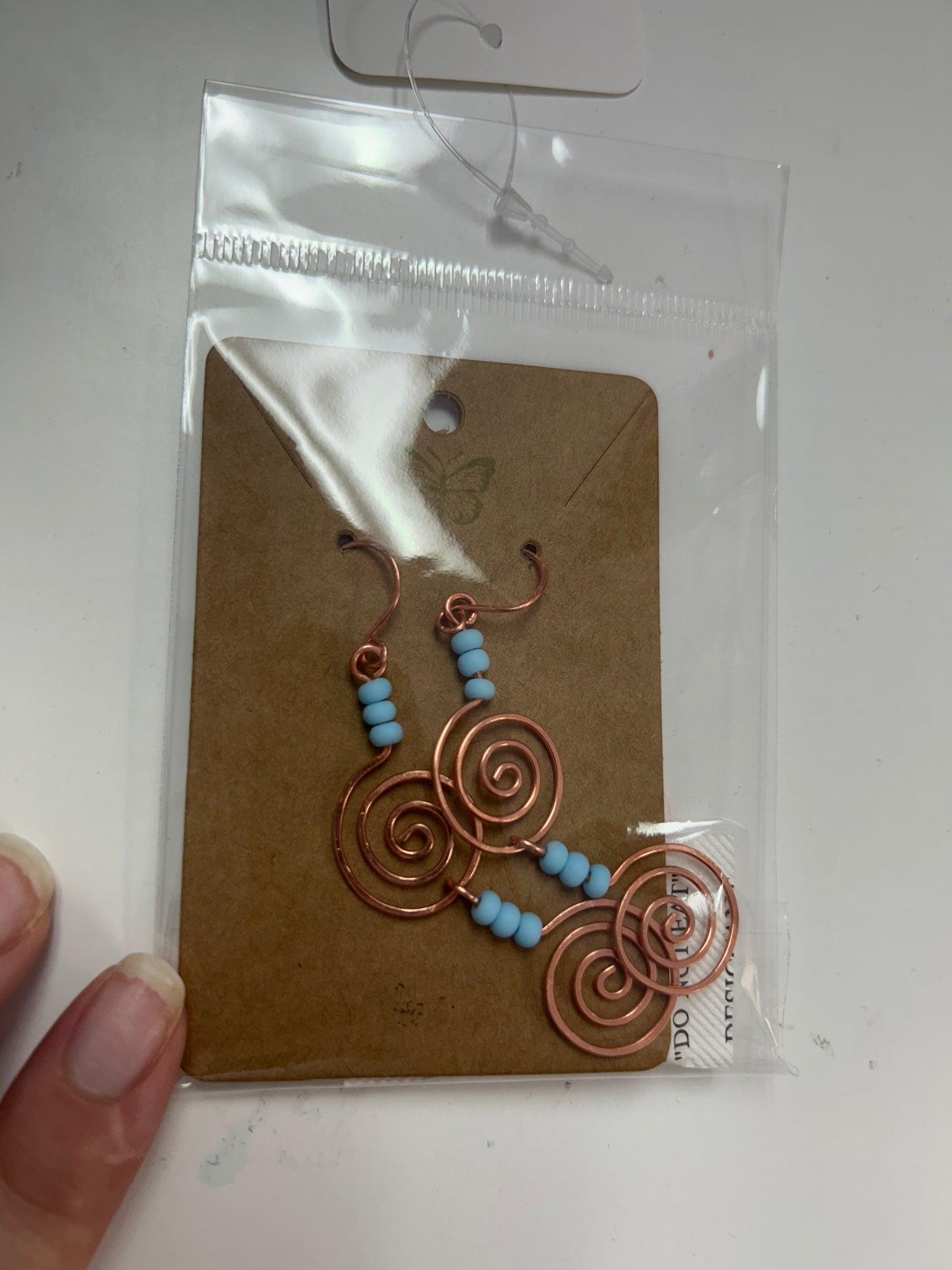 Copper wire wrapped earrings
