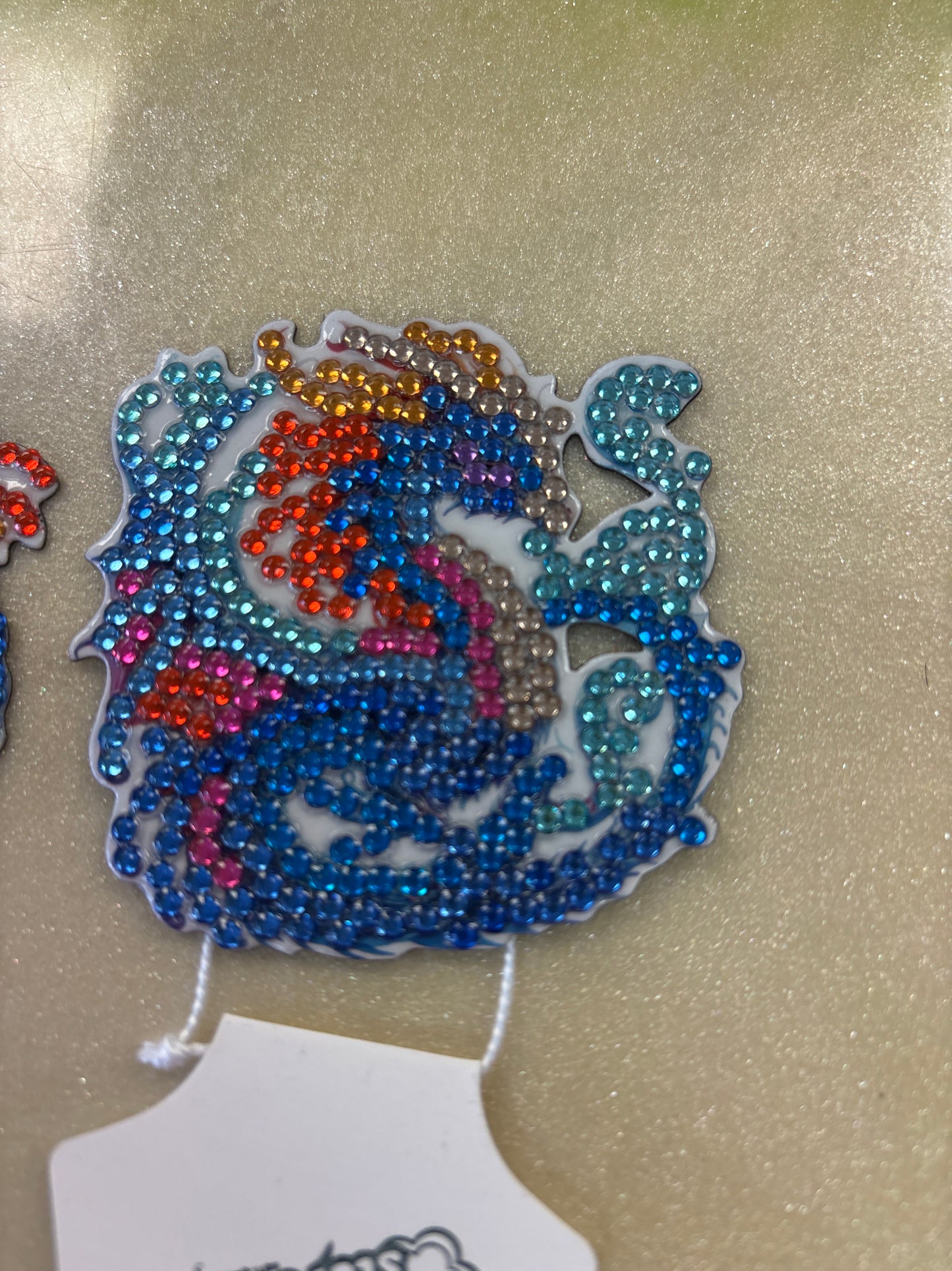 Diamond art dragon magnet