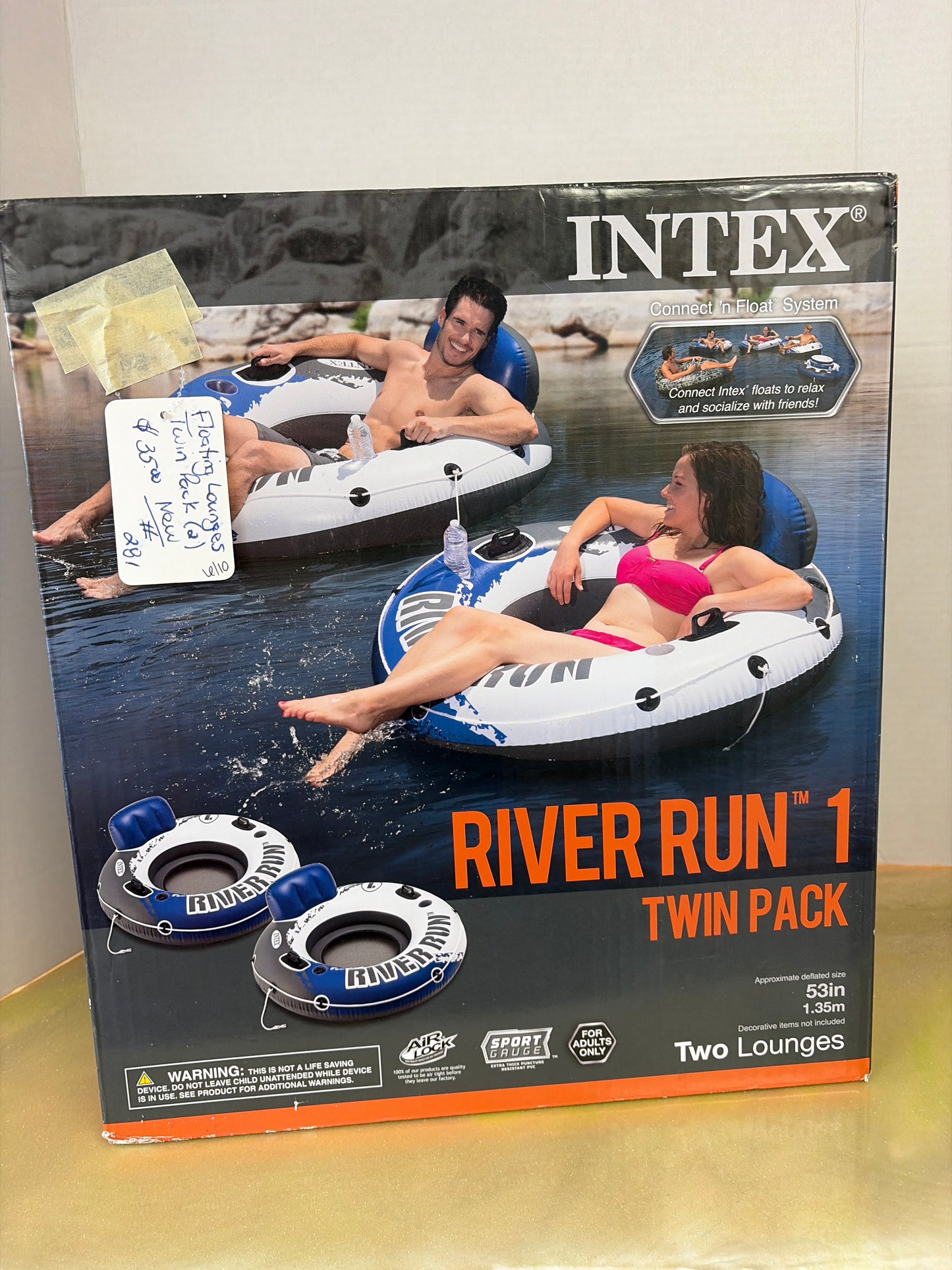 River run, twin pack-floating lounges