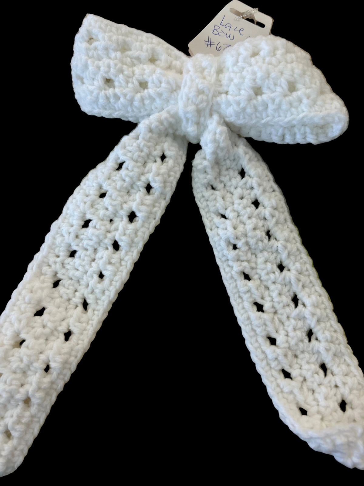 Crochet Lace bow hair tie/ponytail holder