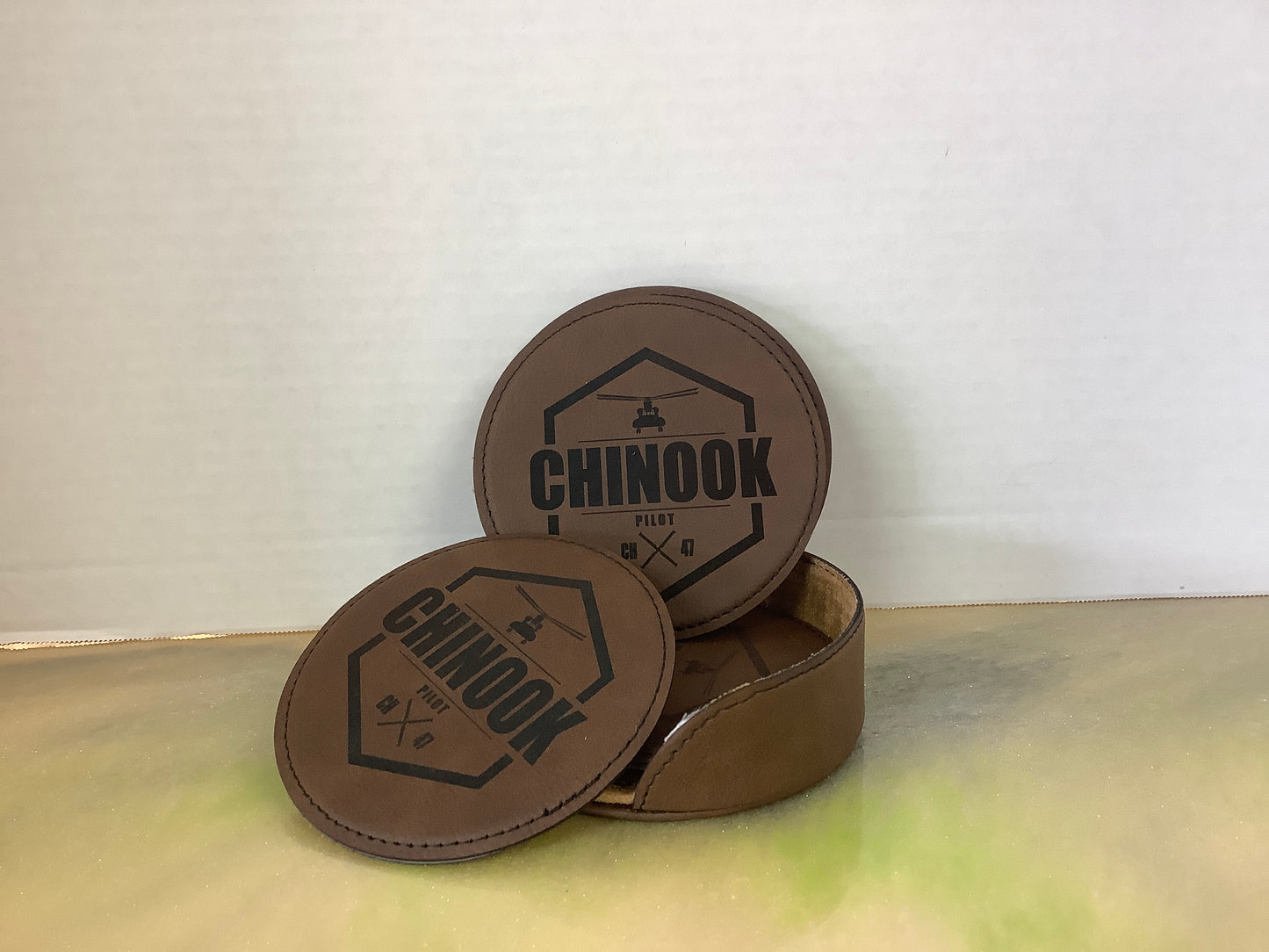 Leather Coaster Set 6pck