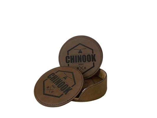 Leather Coaster Set 6pck