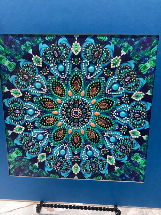 Peacock Mandala, diamond painting