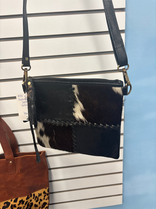 Cowhide/leather crossbody