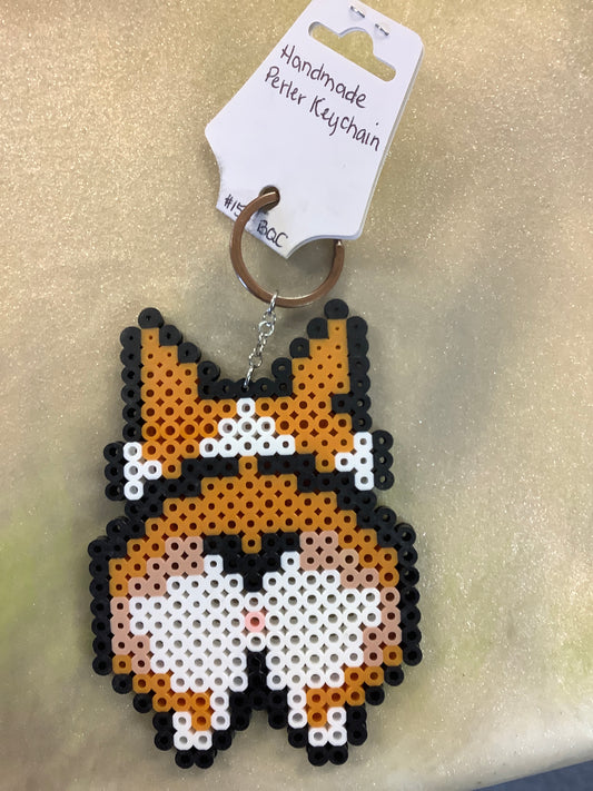Corgi but perler Keychain
