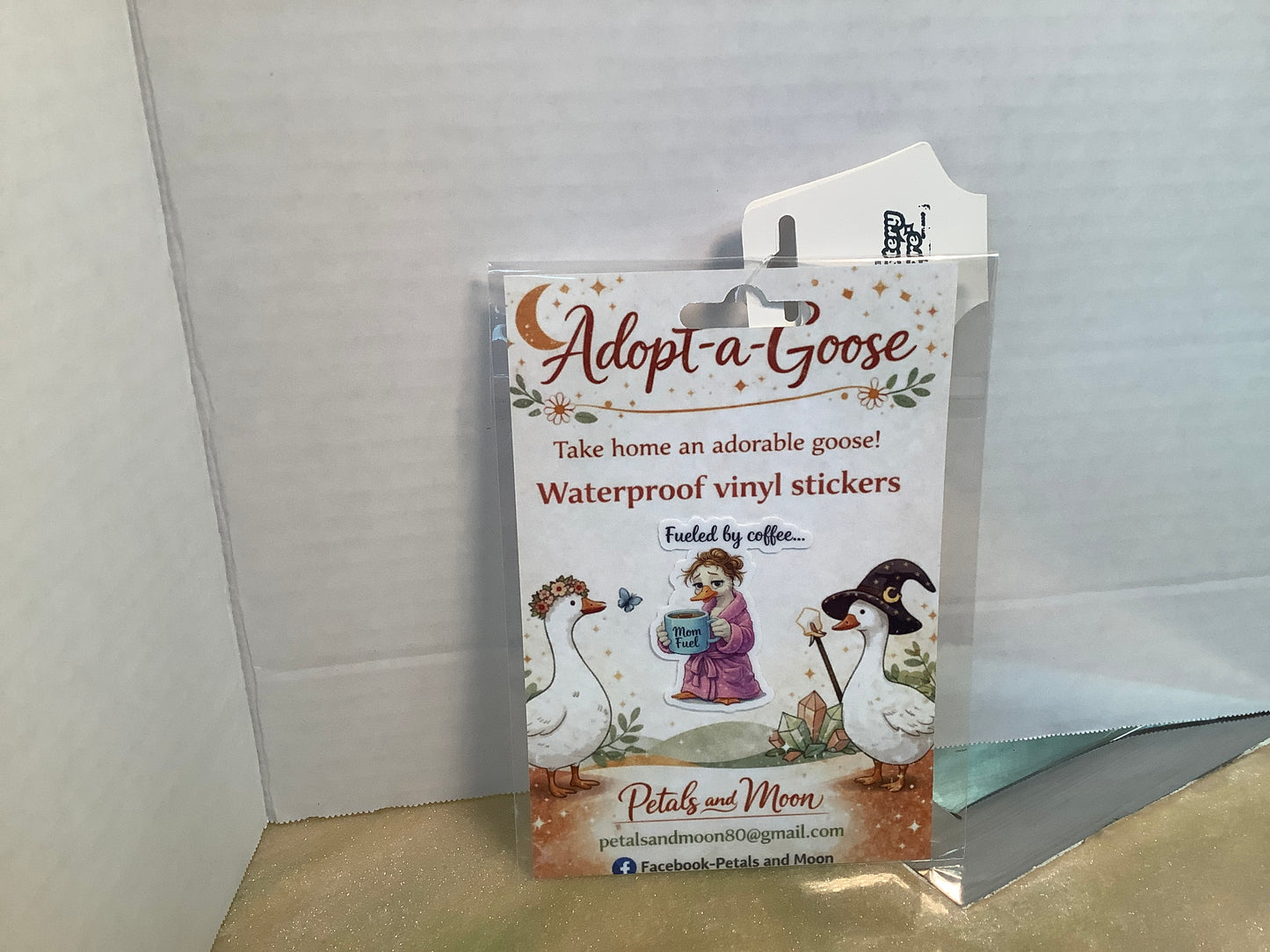 Adopt a goose vinyl sticker
