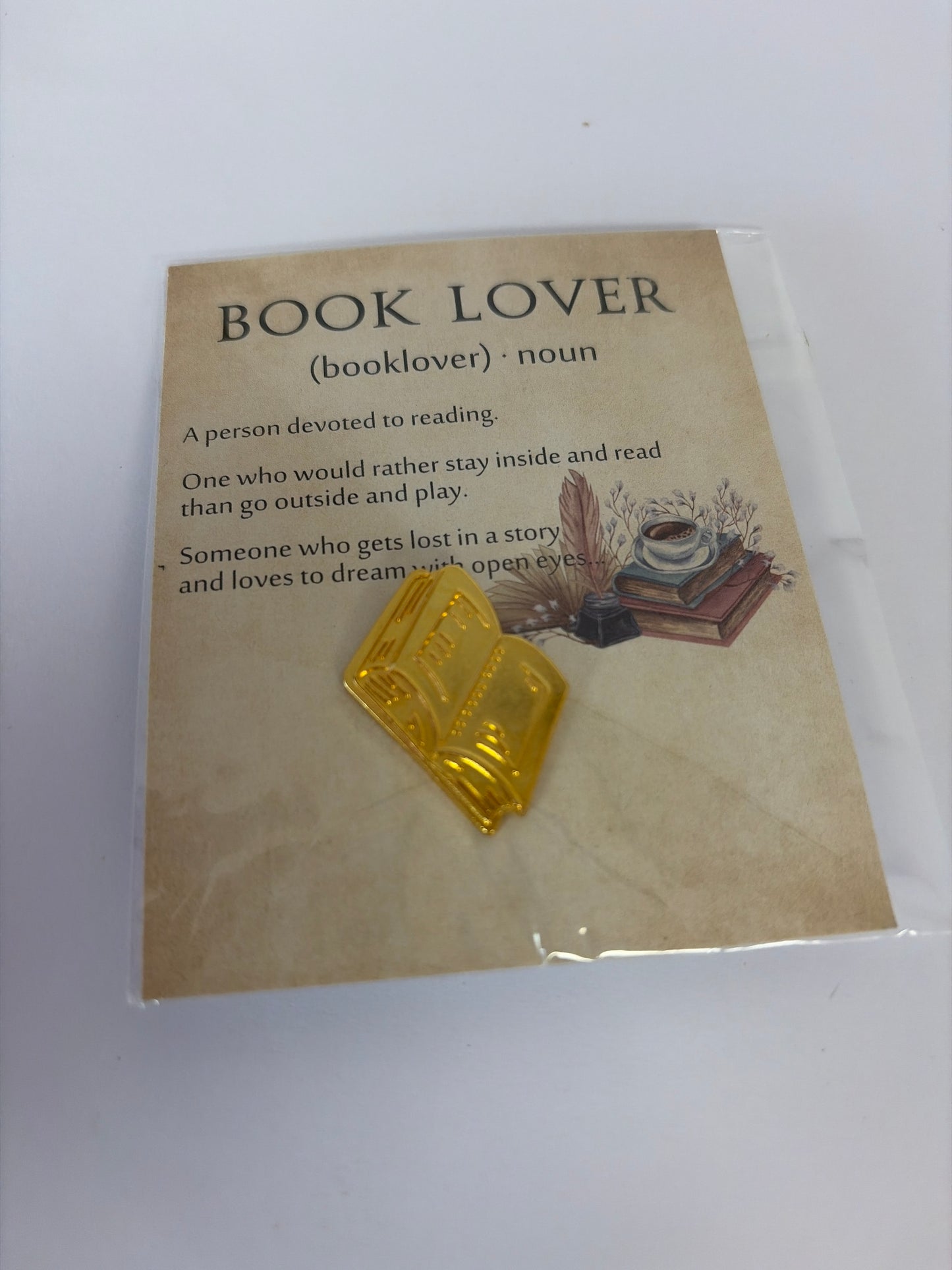 Book lover pin