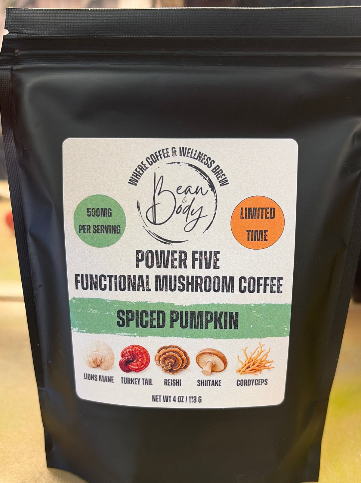 Functional mushroom coffee