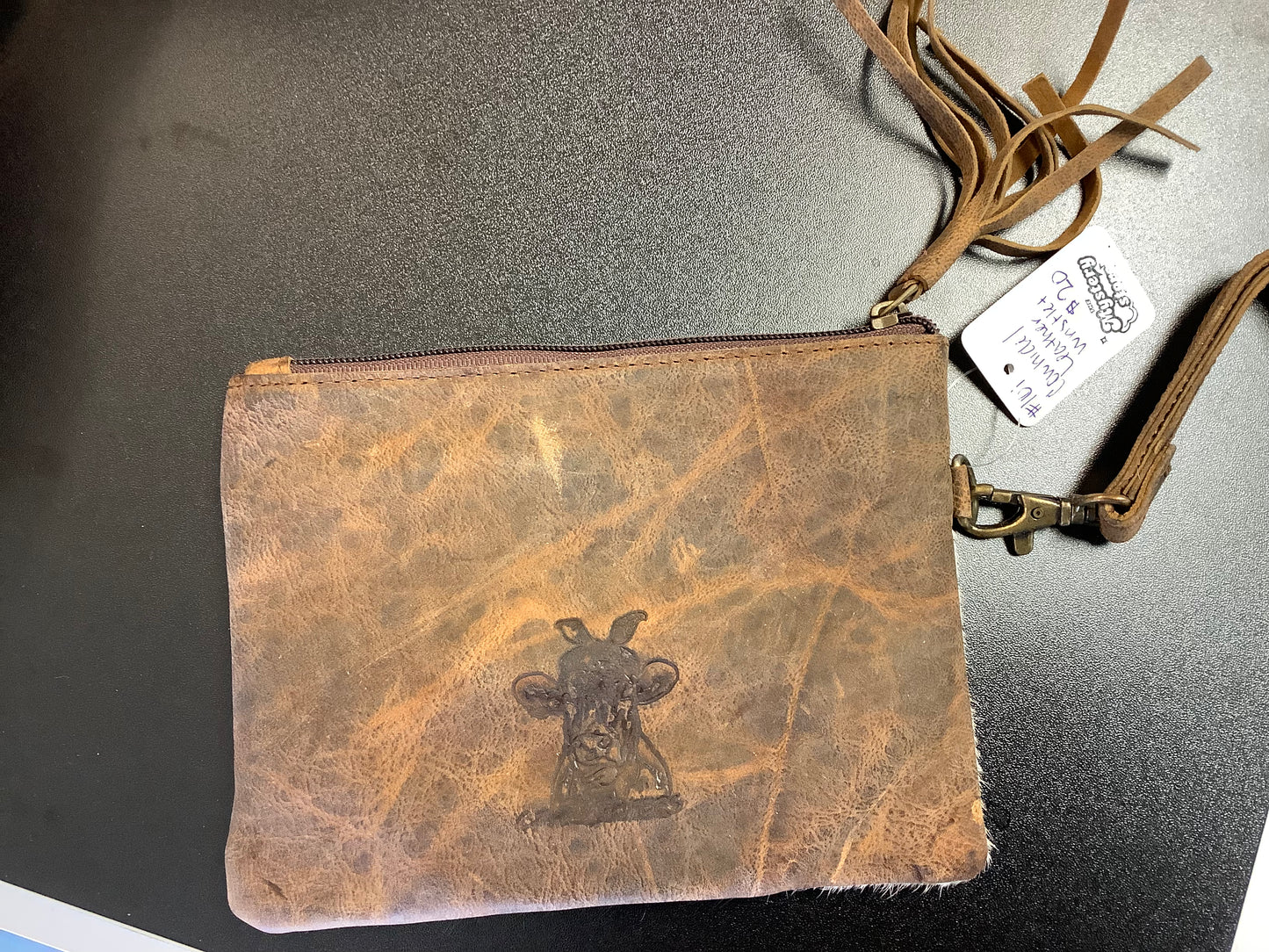 Cowhide/Leather Wristlet