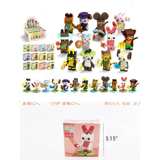 Animal Chef Building Block Assembly Toy: ASSORTED COLOR / ONE SIZE